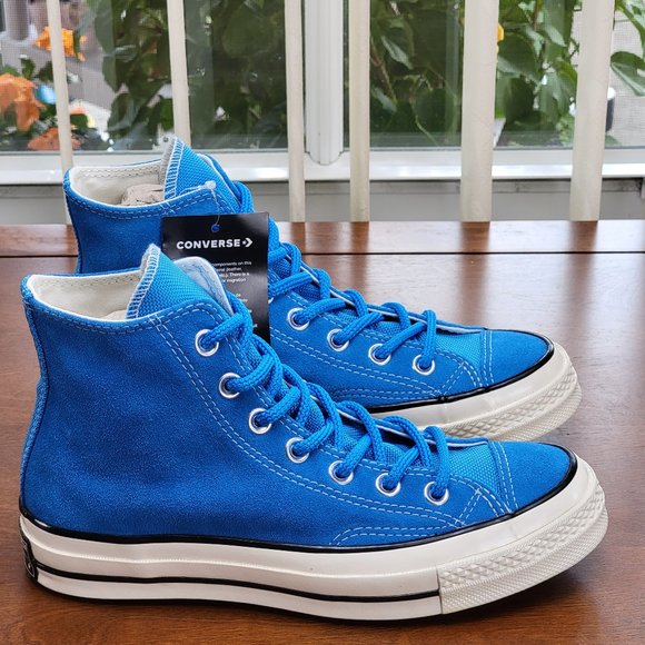 Converse Women's Chuck 70 Hi Suede 162370C Blue Hero/Black/Egret Size 6 - Picture 2 of 11